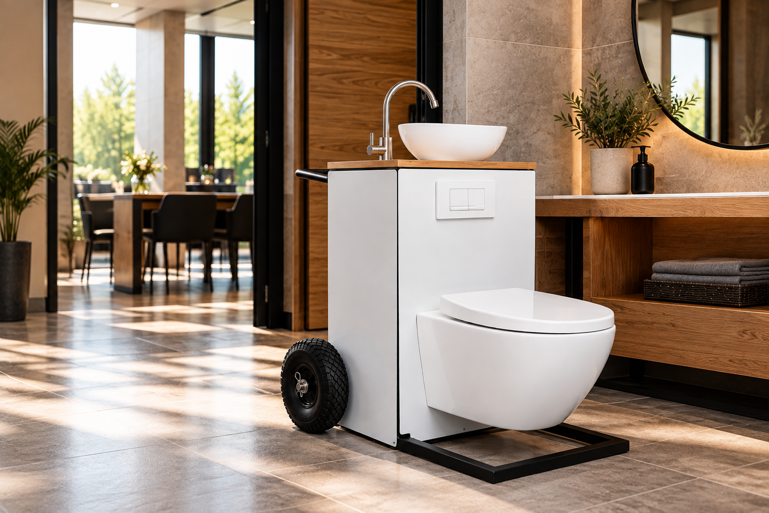 Mobiles WC mit Waschbecken zur Miete in Hannover und Region